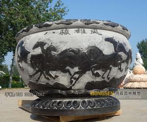 石雕鱼缸花盆-YGHP1002